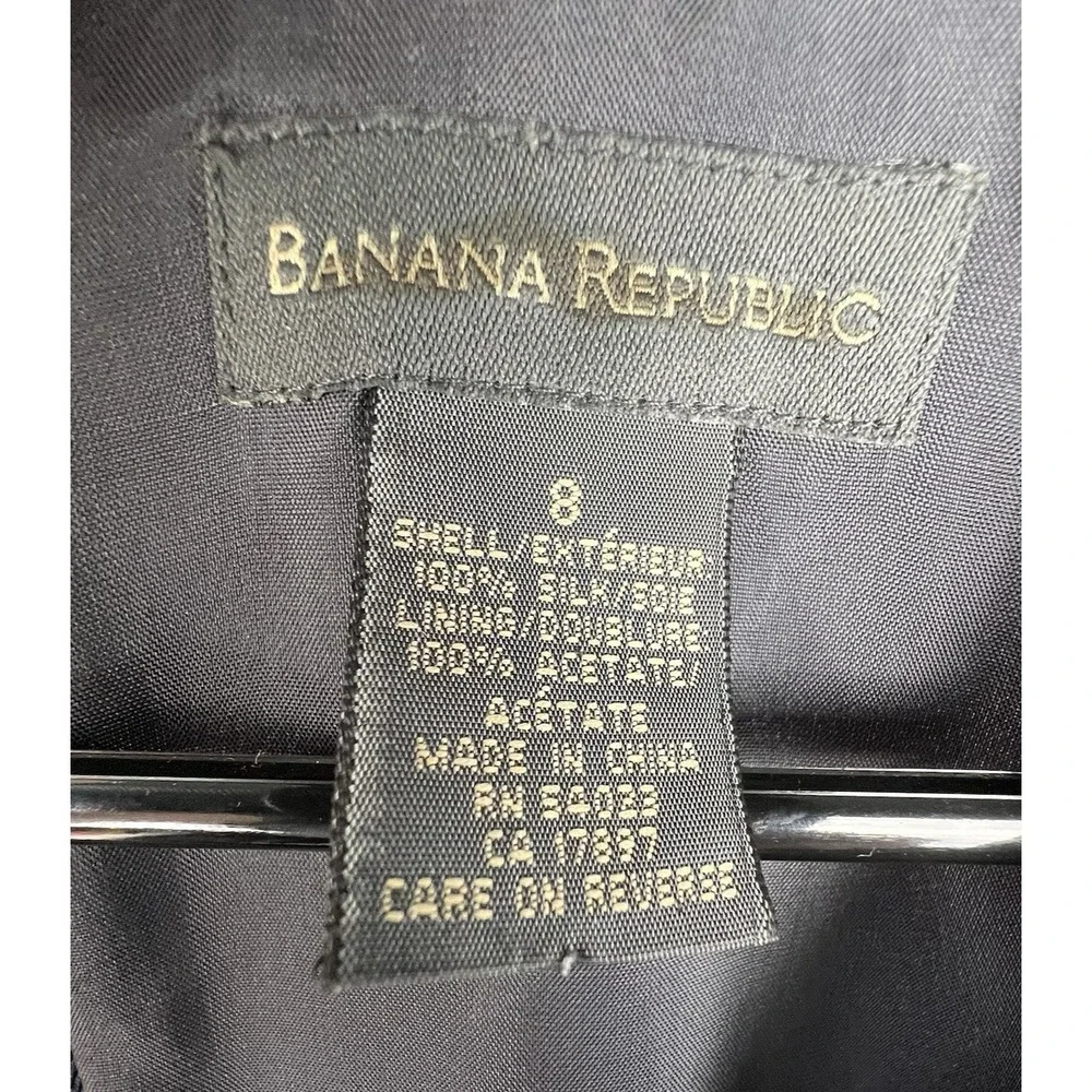 Banana Republic Sz 8 Gray 100% Silk Leaf Maxi Sheath Dress Sleeveless Back Slit - Picture 6 of 12